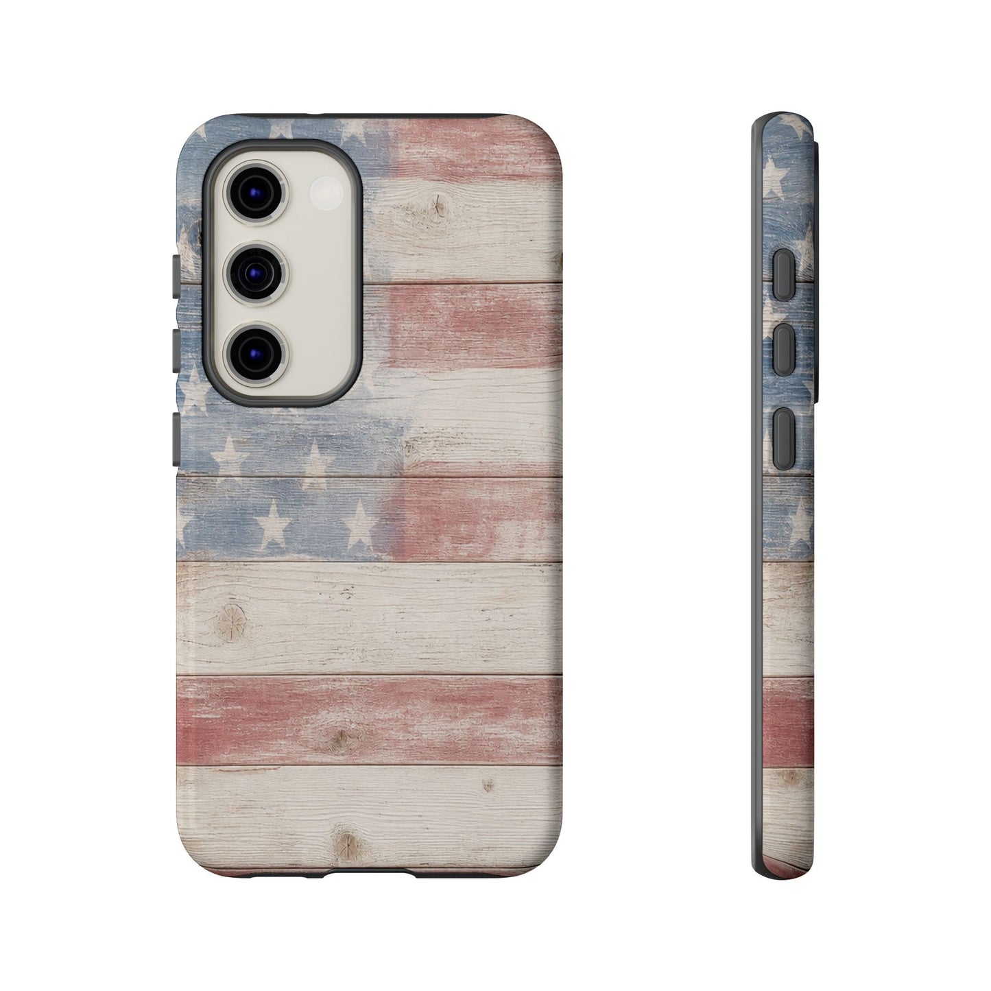 White Wood Flag Tough Case