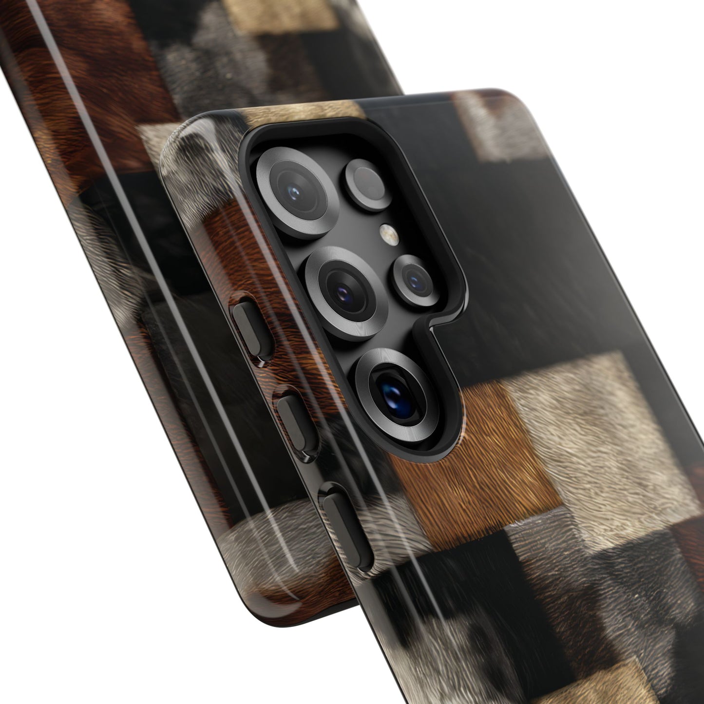 Cowhide Patchwork Phone Case