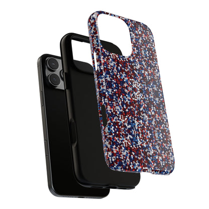 Red White Blue Glitter Tough Phone Case
