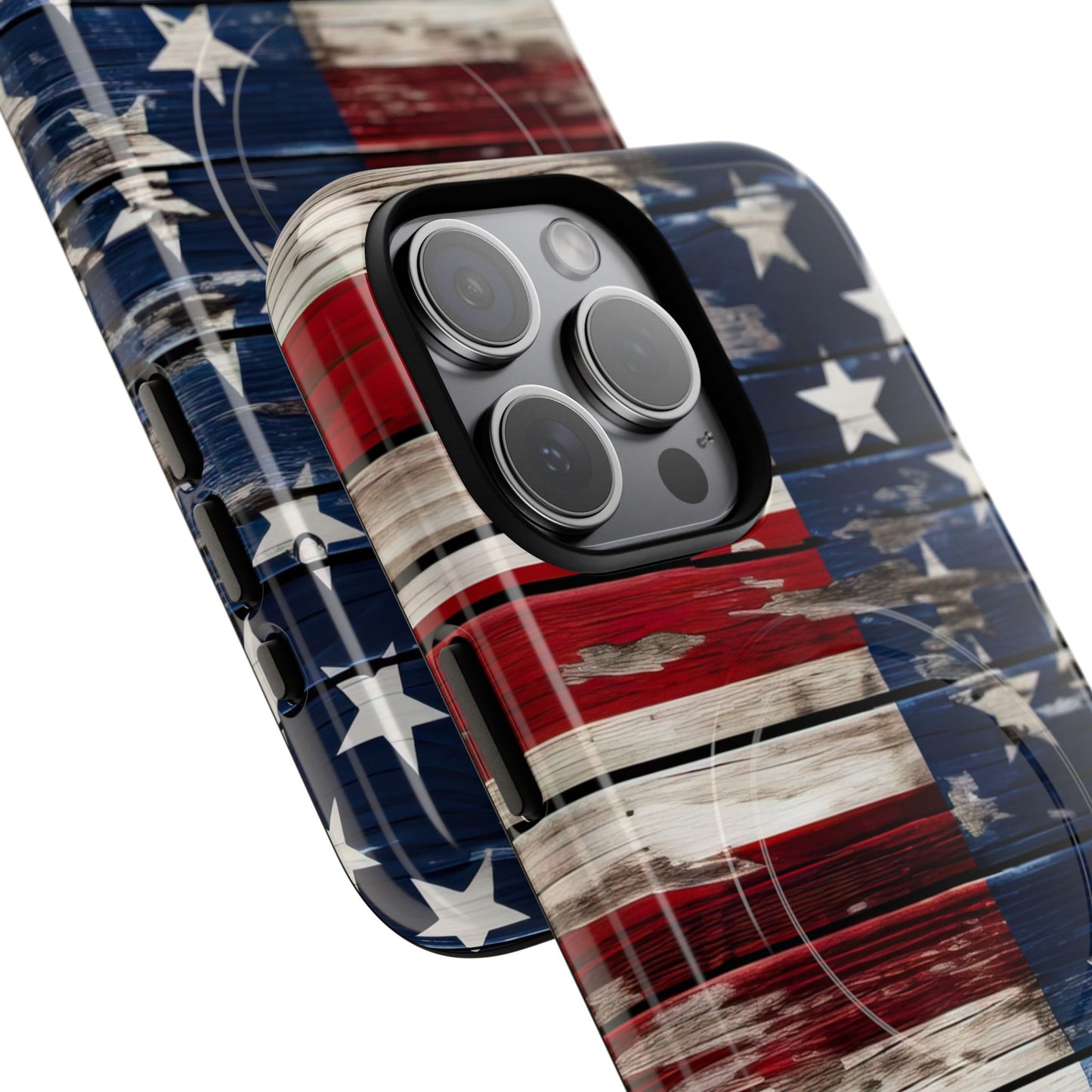 Wood Stars Stripes Magnetic Case