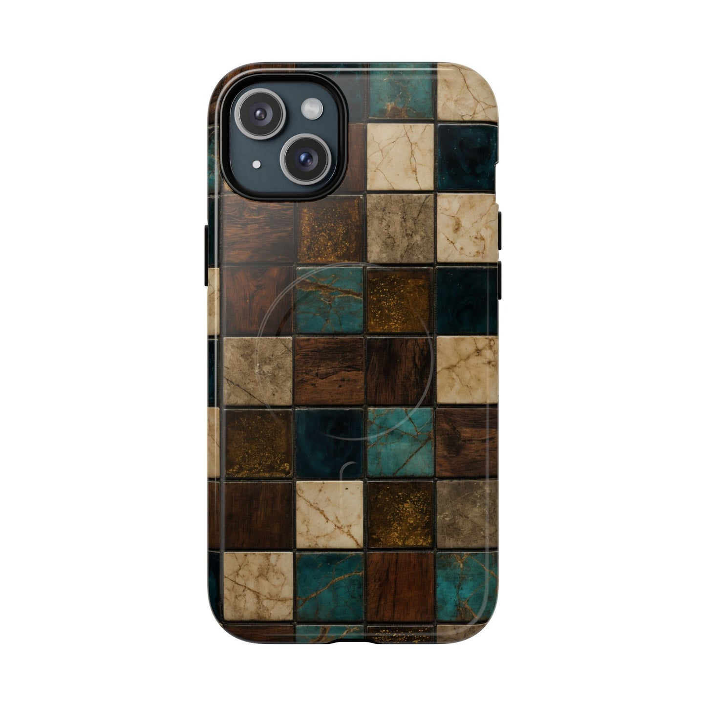 Teal Walnut Tile Magnetic Case