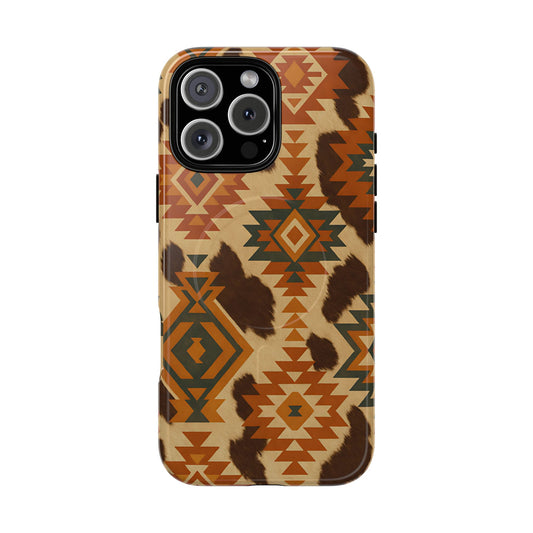 Sunset Aztec + Cowhide Magnetic Case