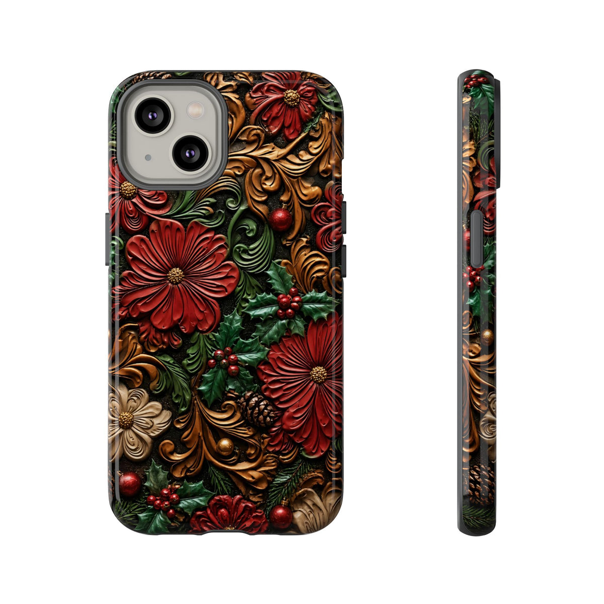 Tooled Christmas Blooms Tough Case