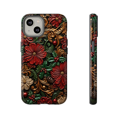 Tooled Christmas Blooms Tough Case