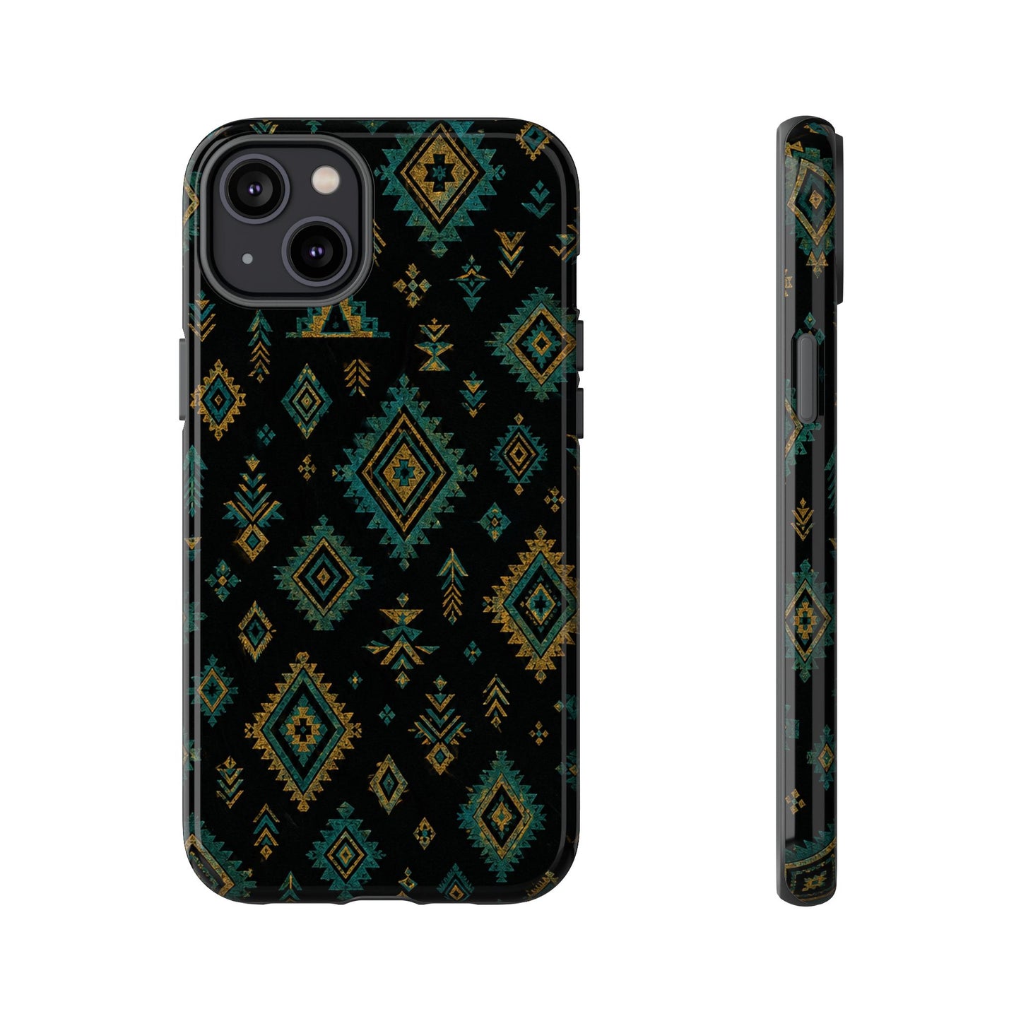 Turquoise Gold Aztec Tough Case