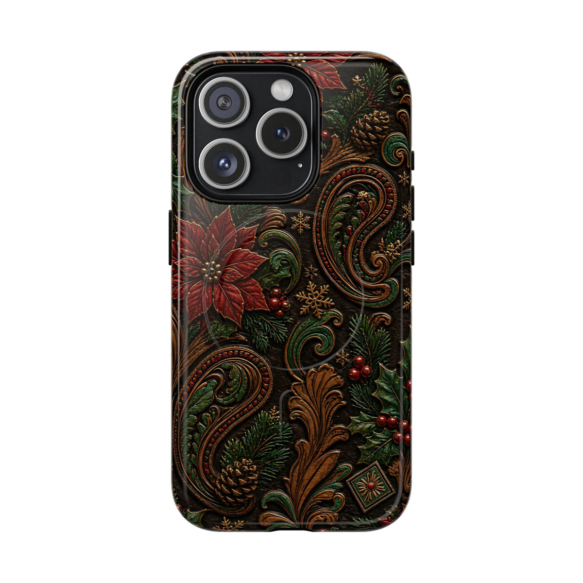 Carved Christmas Paisley Magnetic Case