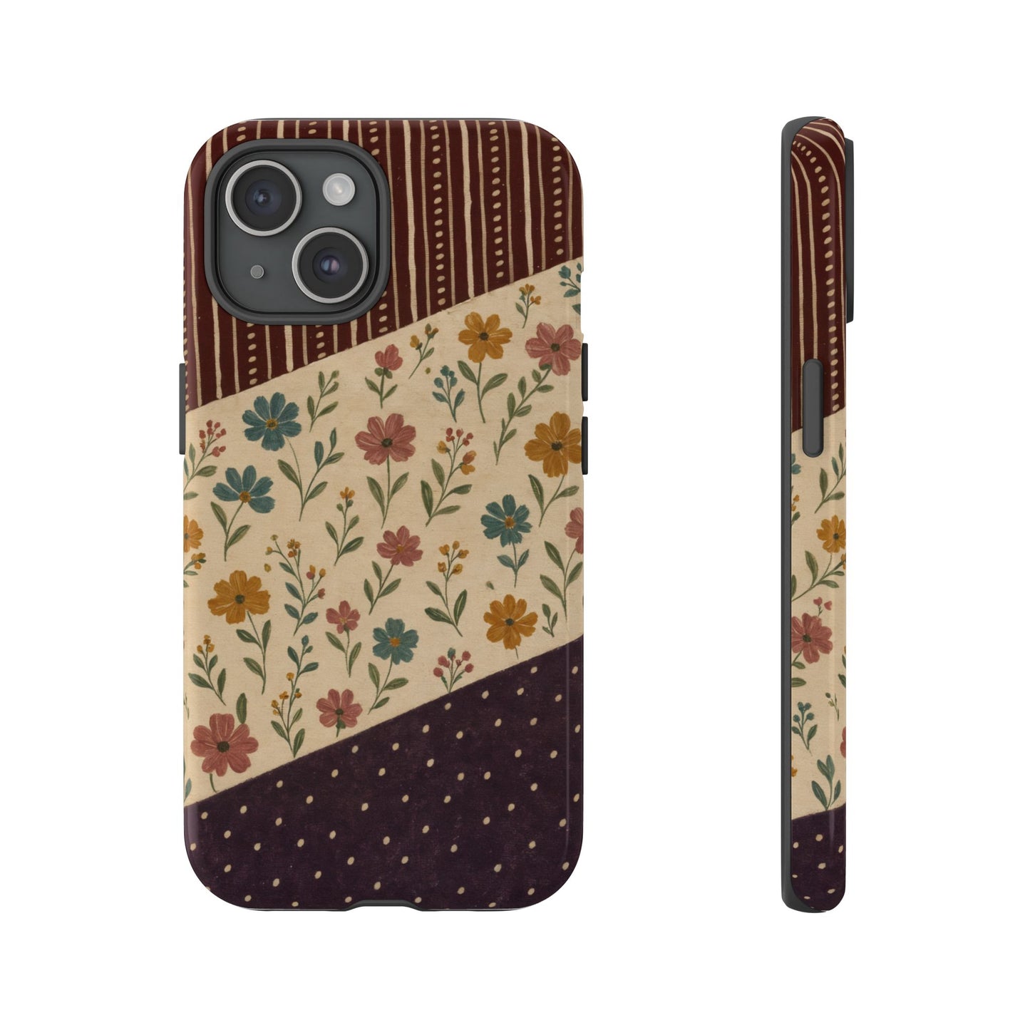 Fall Floral Stripe Tough Case