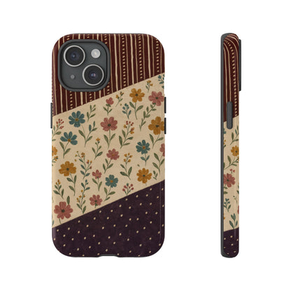 Fall Floral Stripe Tough Case