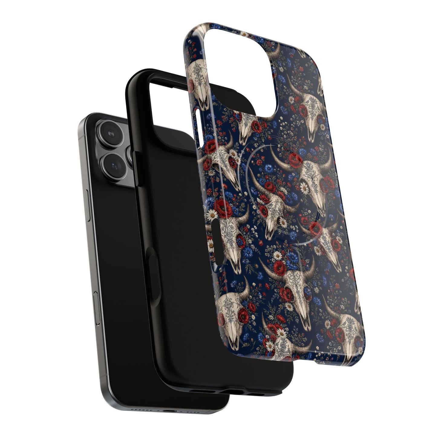 Patriotic Floral Skulls Magnetic Case