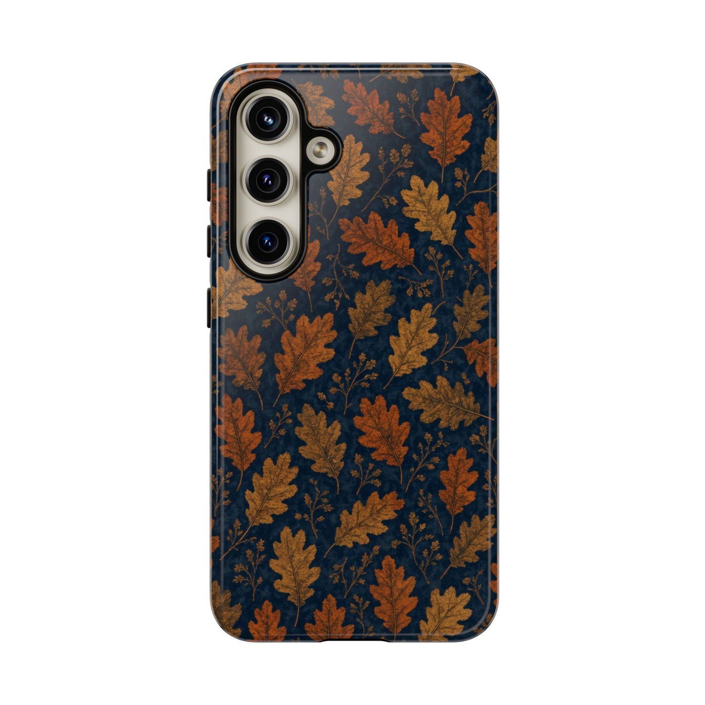 Navy Autumn Leaves Tough Case