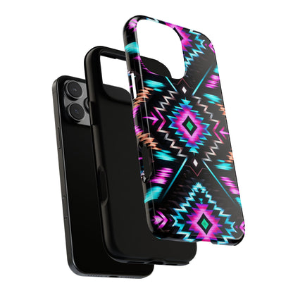 Black Neon Aztec Rug Tough Case