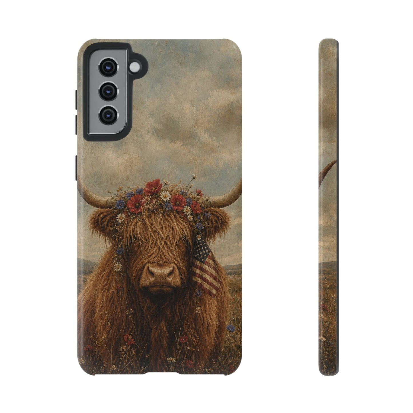 Patriotic Highland Cow Tough Case