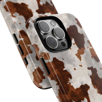 Brown Cowhide Tough Phone Case