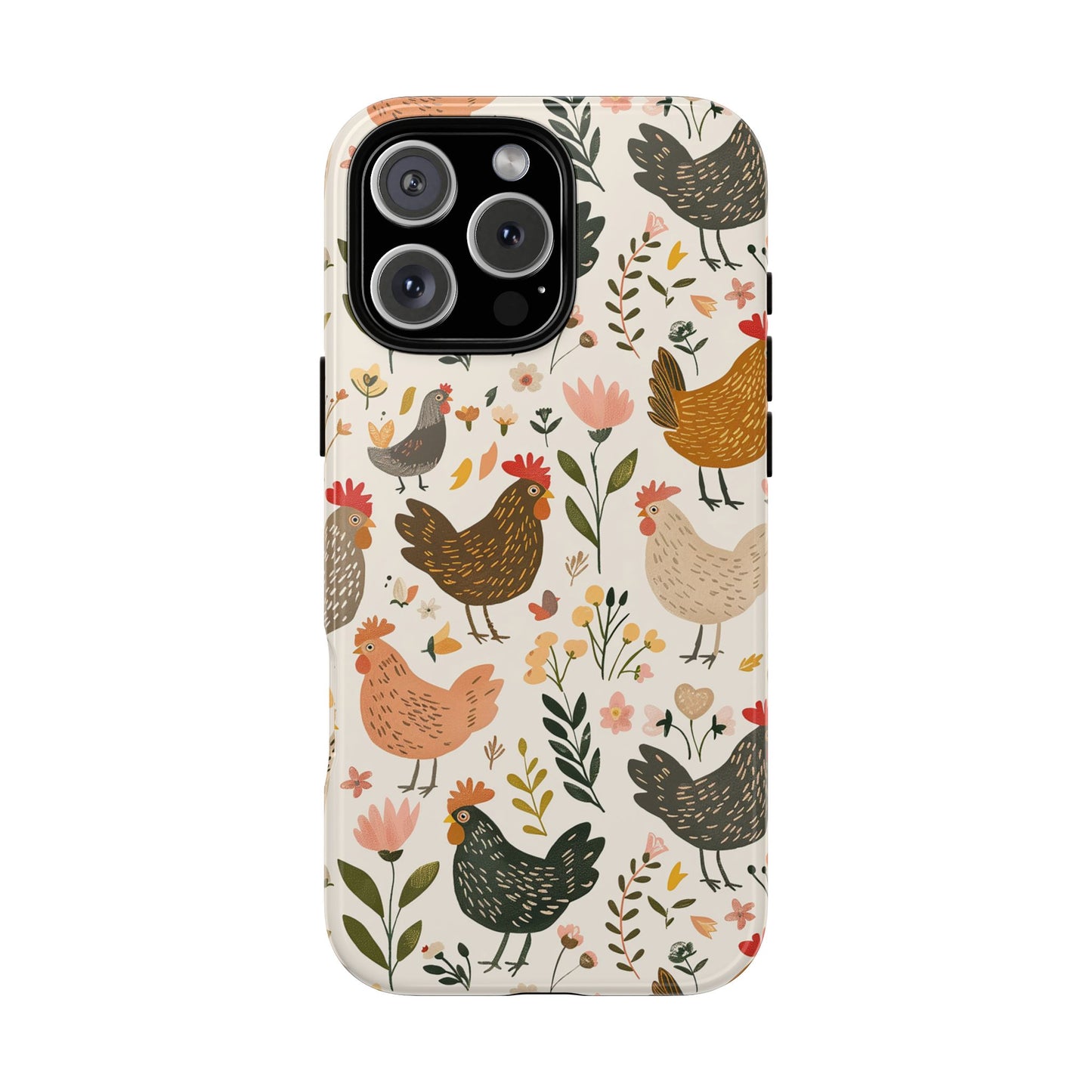 Floral Chickens Tough Phone Case