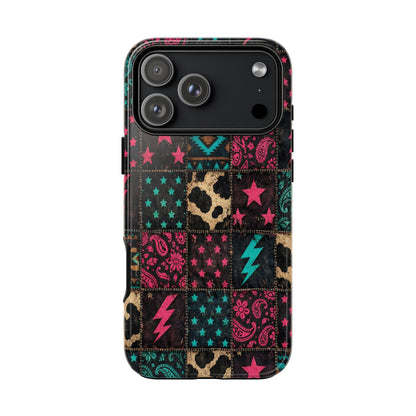 Neon Cowhide Patchwork Tough Case