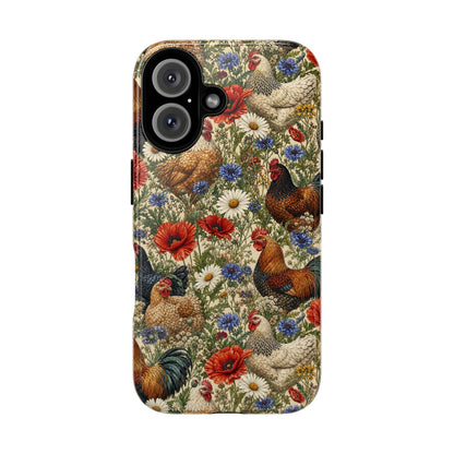 Patriotic Floral Chickens Tough Case