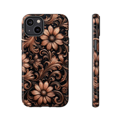 Rose Gold Floral Tough Case