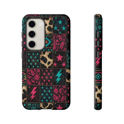 Neon Cowhide Patchwork Tough Case