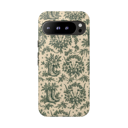 Longhorn Holiday Toile Tough Case