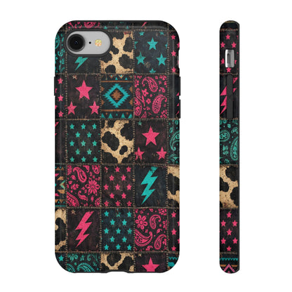 Neon Cowhide Patchwork Tough Case