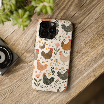 Floral Chickens Phone Case