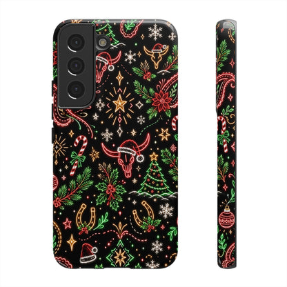 Neon Christmas Skulls Tough Case