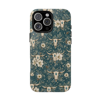 Turquoise Winter Skull Tough Case
