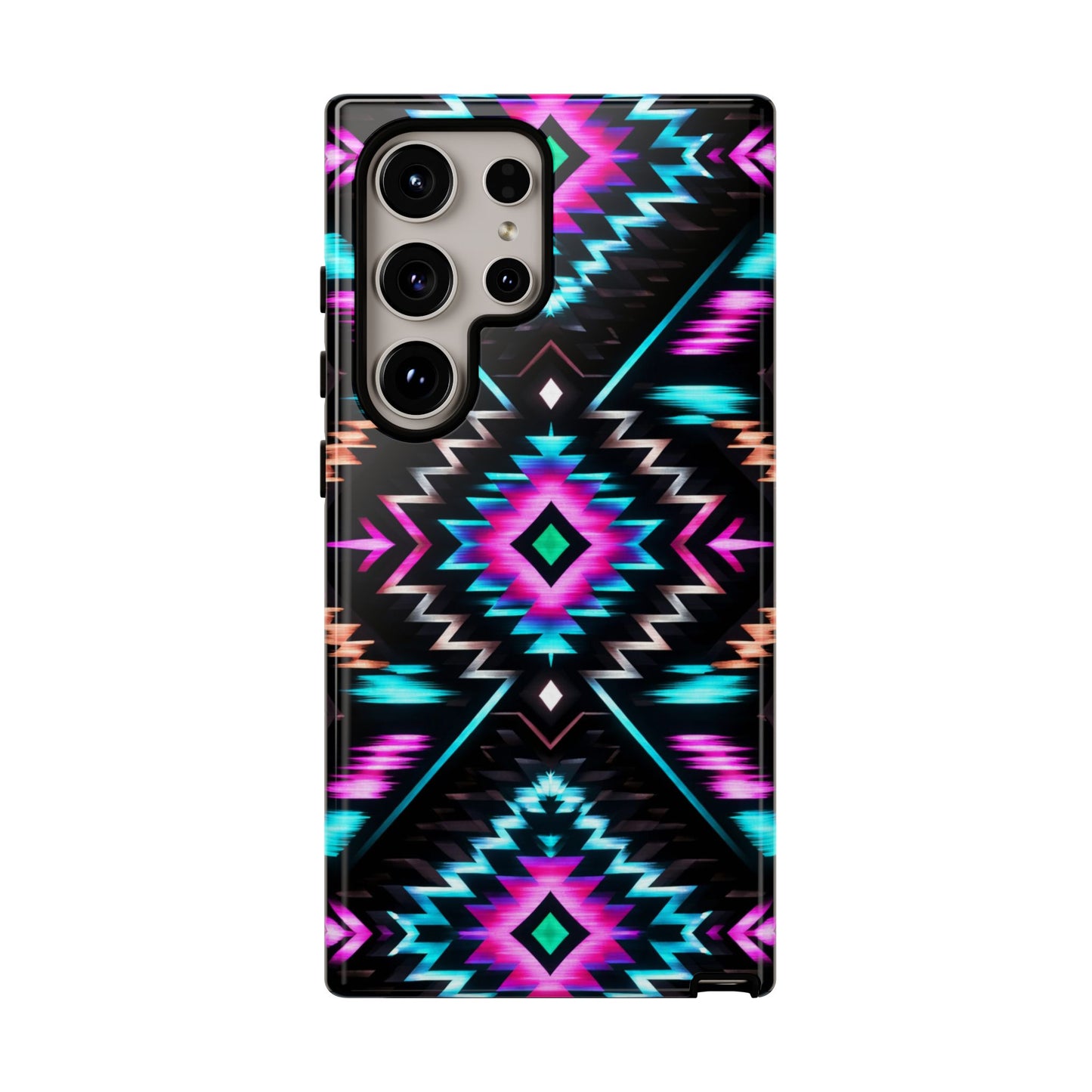 Black Neon Aztec Rug Tough Case