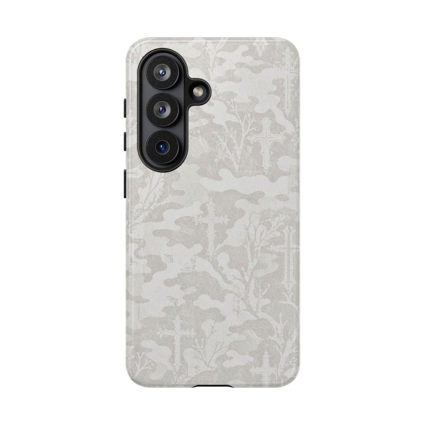 White Camo Cross Tough Case