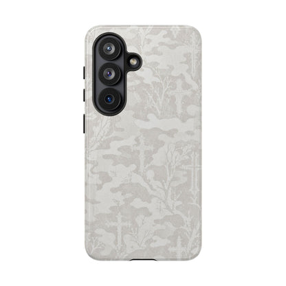 White Camo Cross Tough Case