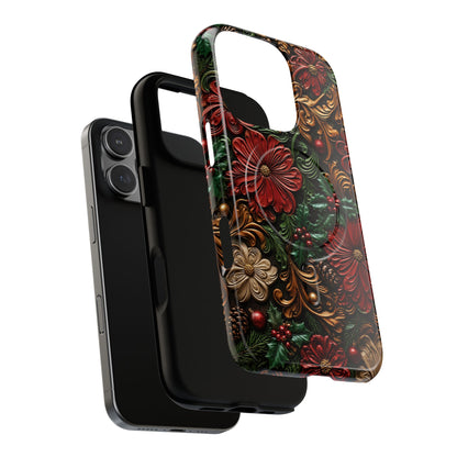 Tooled Christmas Blooms Magnetic Case