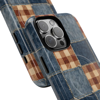 Denim Patchwork Magnetic Case