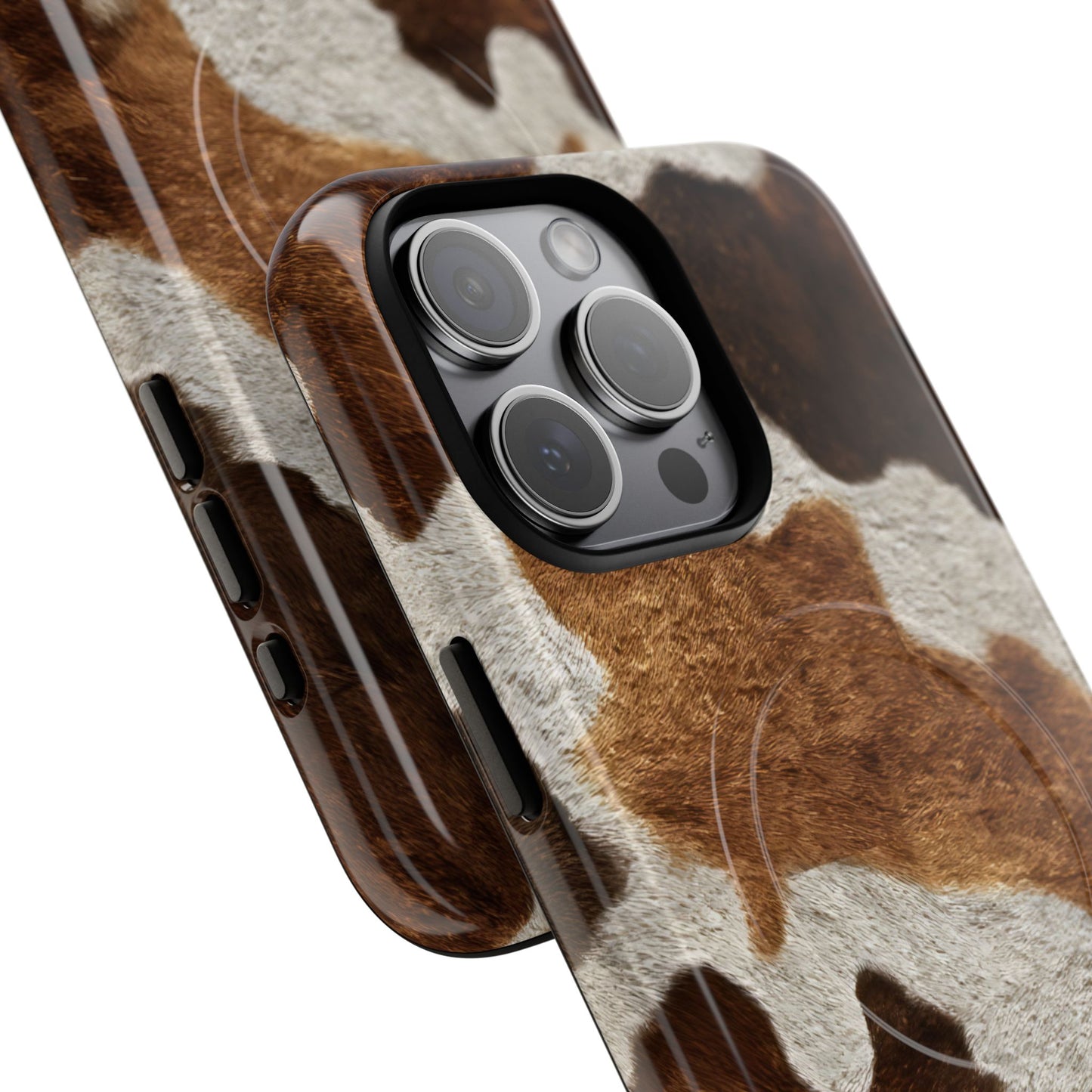 Two Tone Brown Cowhide Magnetic Case