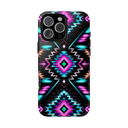 Black Neon Aztec Rug Tough Case
