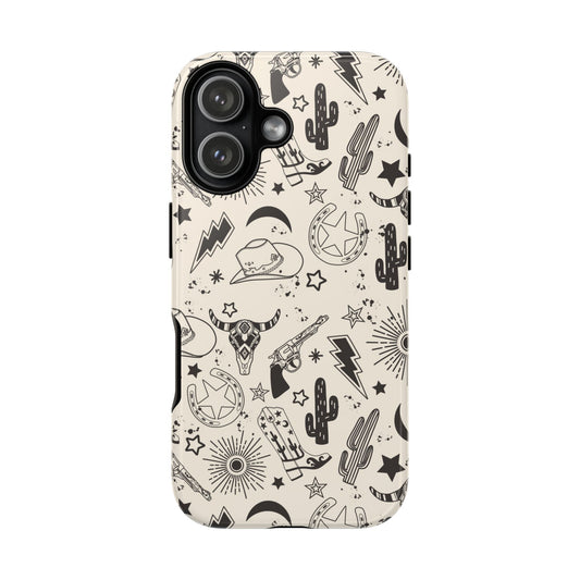 Western Doodles Tough Phone Case
