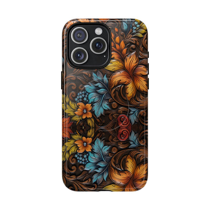 Floral Wood-Print Magnetic Case