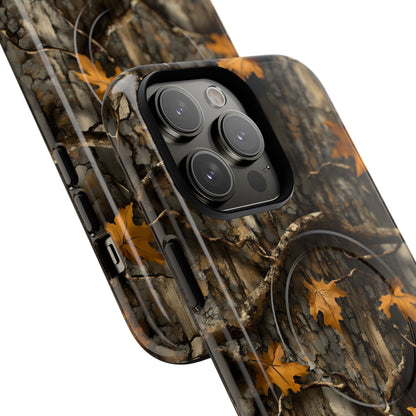 Orange Leaf Tree Camo Magnetic Case