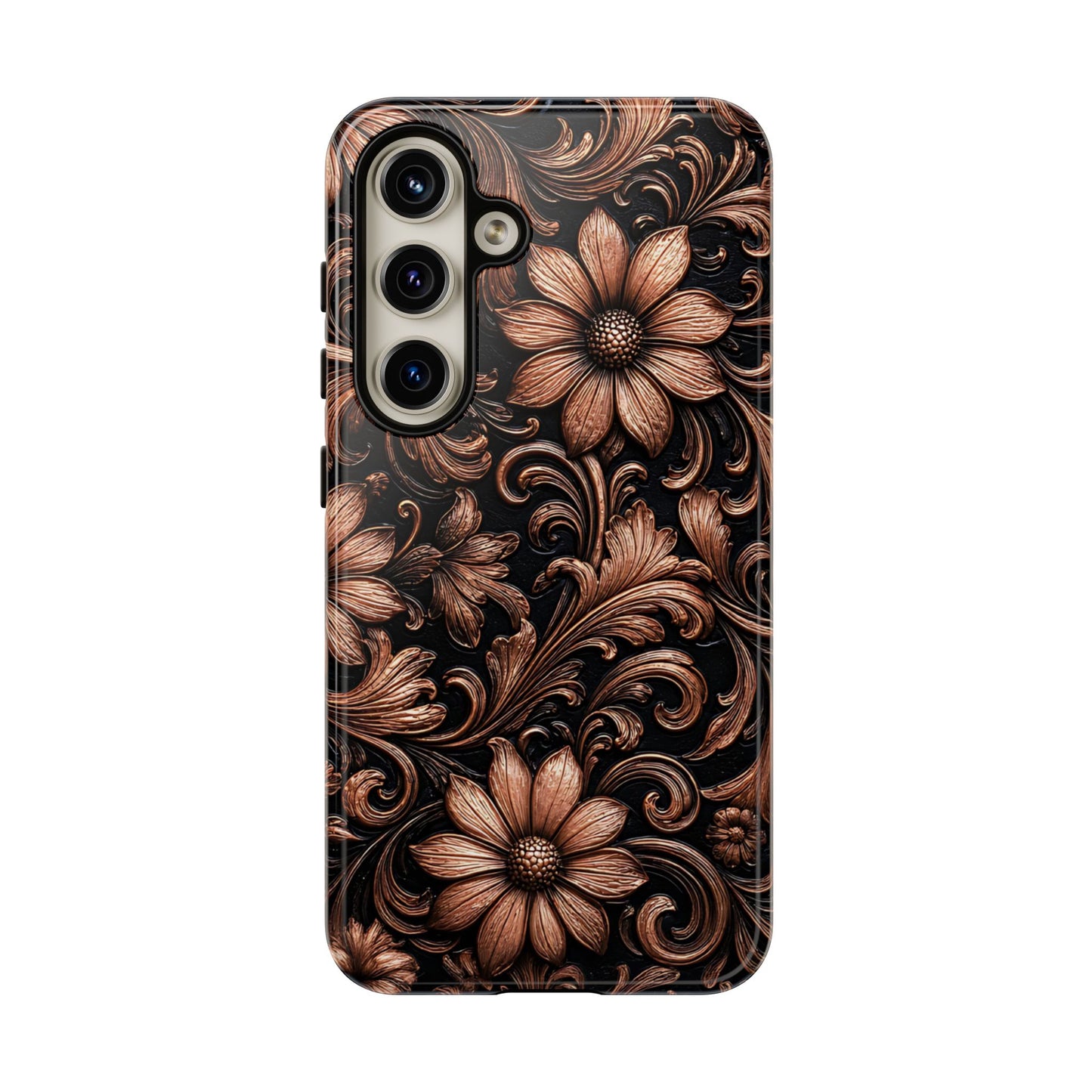 Rose Gold Floral Tough Case