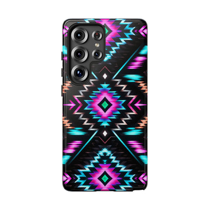 Black Neon Aztec Rug Tough Case
