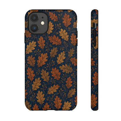 Navy Autumn Leaves Tough Case