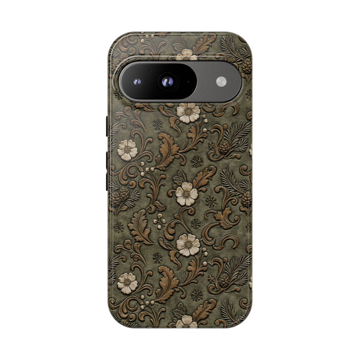 Sage Tooled Roses Tough Case