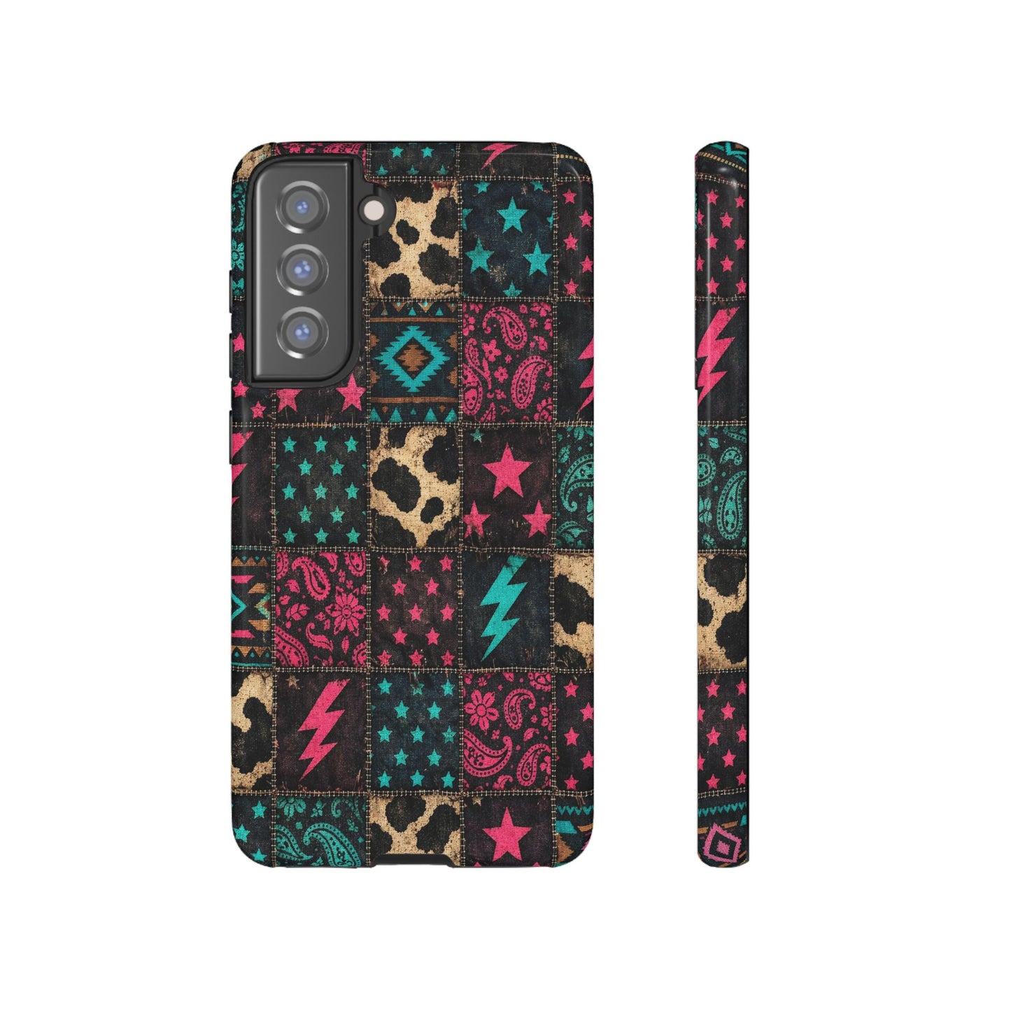 Neon Cowhide Patchwork Tough Case