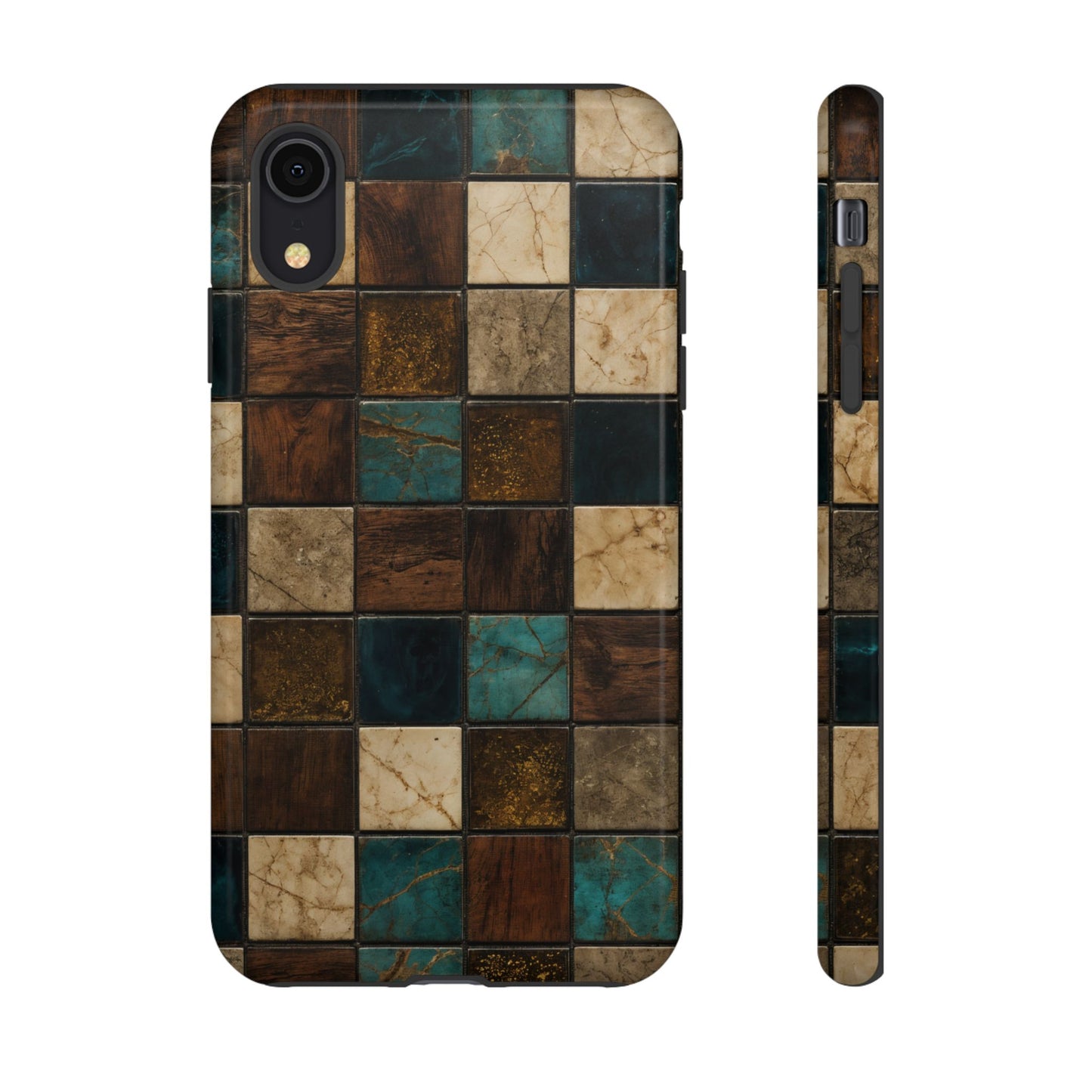 Teal Walnut Tile Tough Case