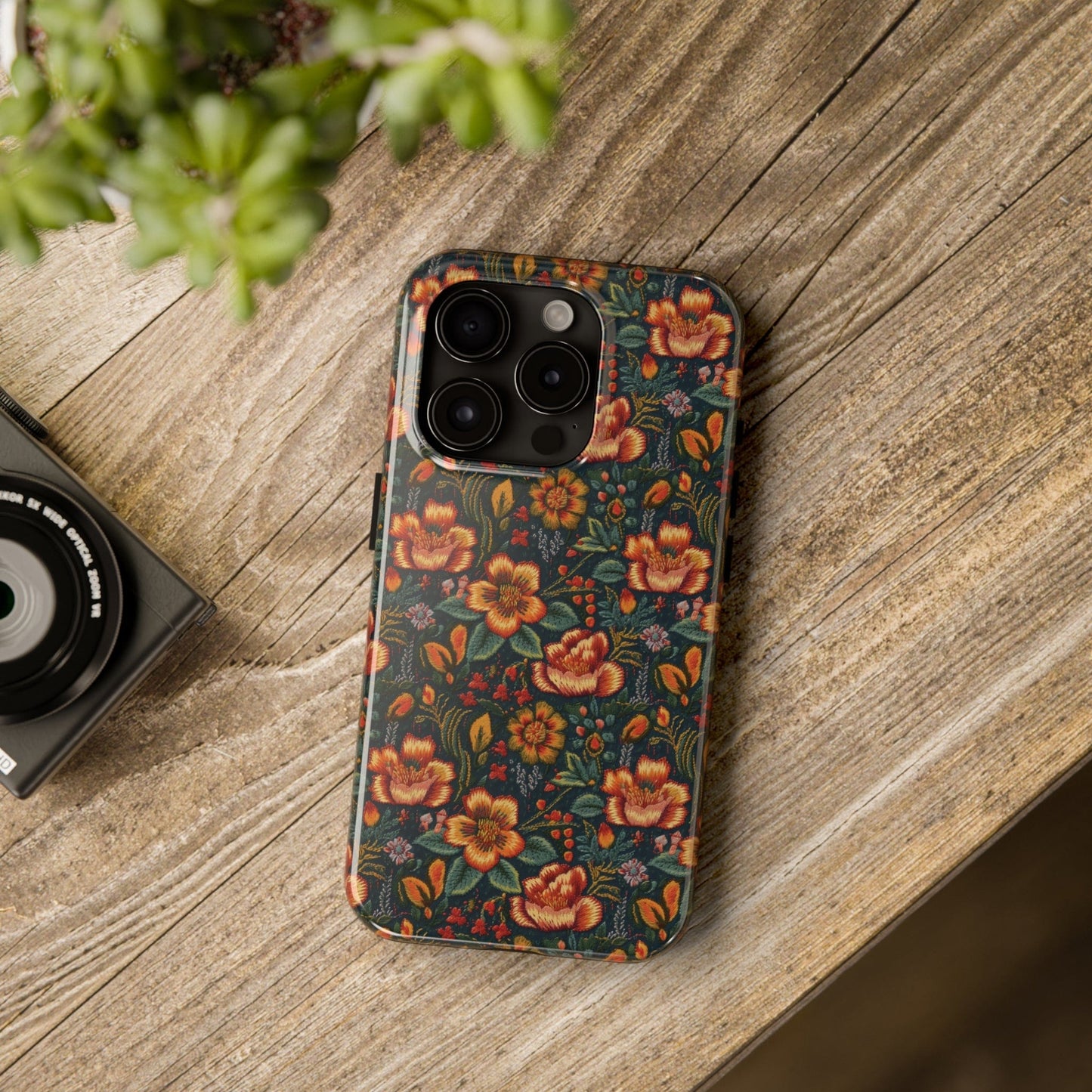 Embroidered Flowers Phone Case