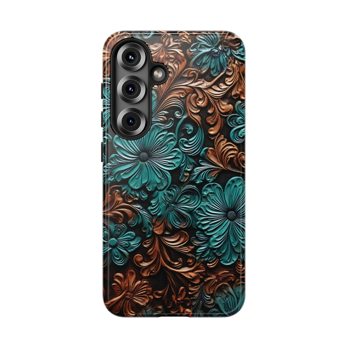 Faux Tooled Floral Tough Case