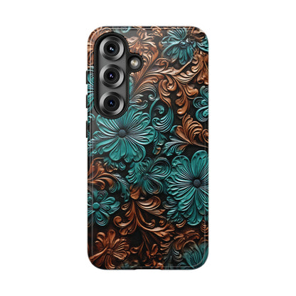 Faux Tooled Floral Tough Case