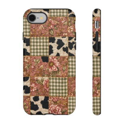 Cowhide Floral Quilt Tough Case