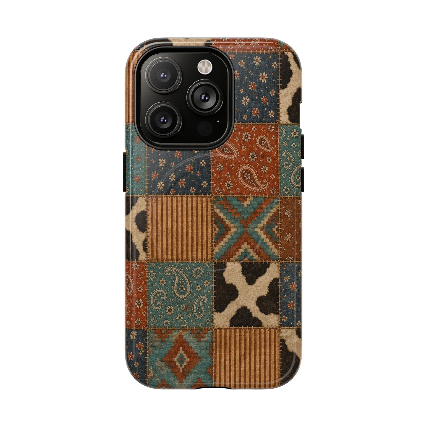 Turquoise Patchwork Magnetic Case