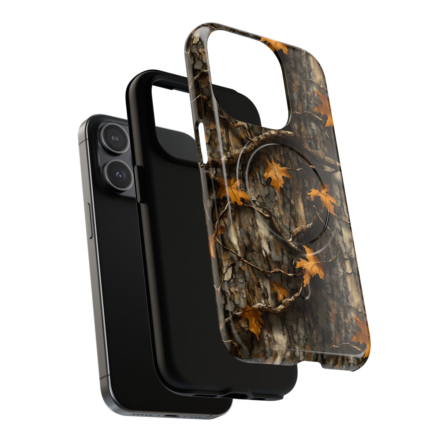 Orange Leaf Tree Camo Magnetic Case