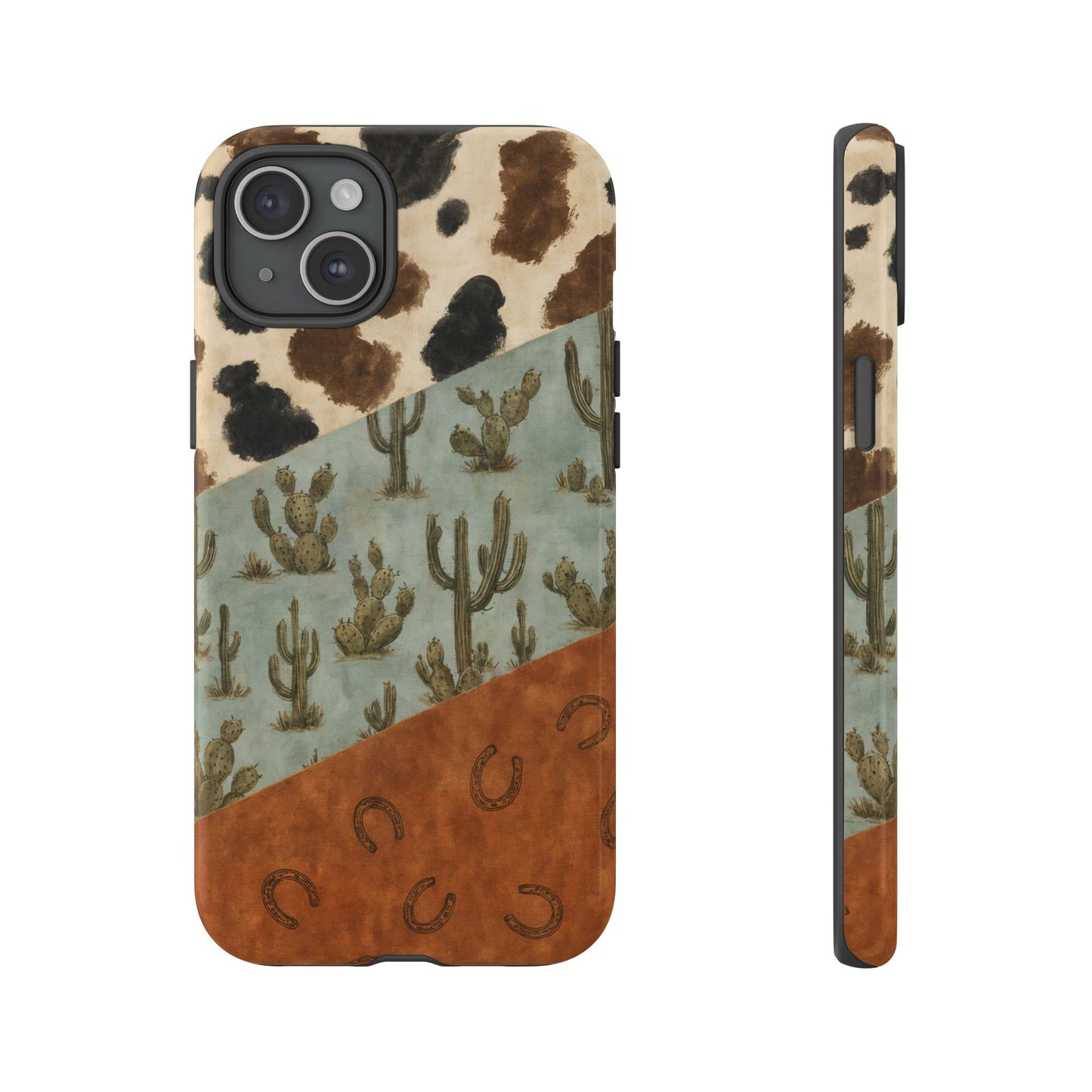 Cowhide Turquoise Cactus Tough Case